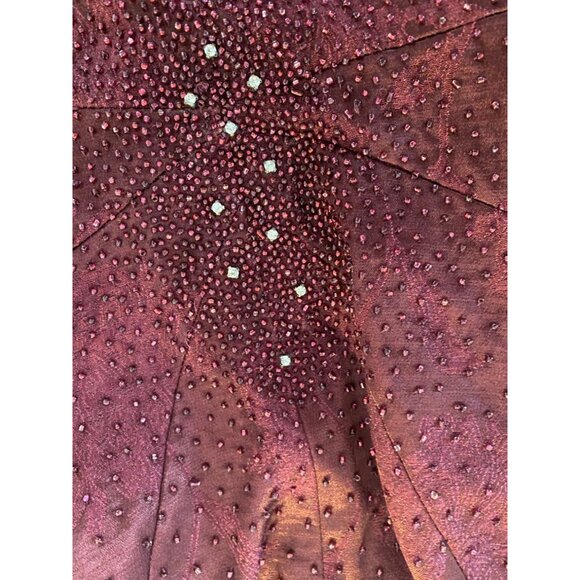 Cachet 2-Piece Formal Maci Dress Set & Jacket Beaded Size 12 Burgundy - Picture 5 of 13